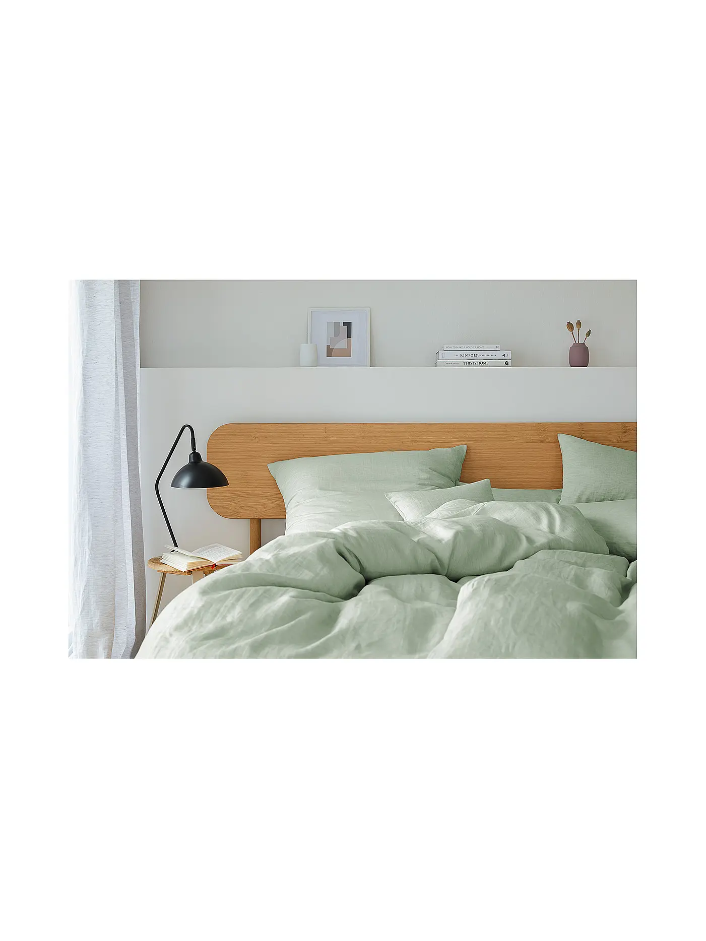 ELEGANTE | Halbleinen Bettwäsche 140x200cm BREEZE Pistazie | 
